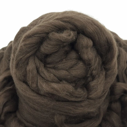Superfine Natural Undyed Yak Top - Dark Brown