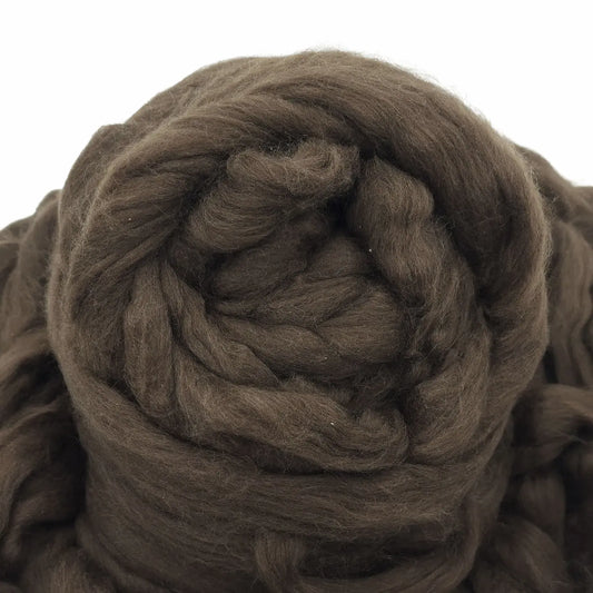 Superfine Natural Undyed Yak Top - Dark Brown