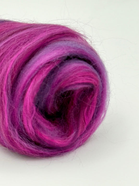 Paradise Fibers 80/20 Merino & Mulberry Silk Top – Royal Dahlia