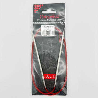 ChiaoGoo Red Lace Steel Circular Knitting Needles 32"