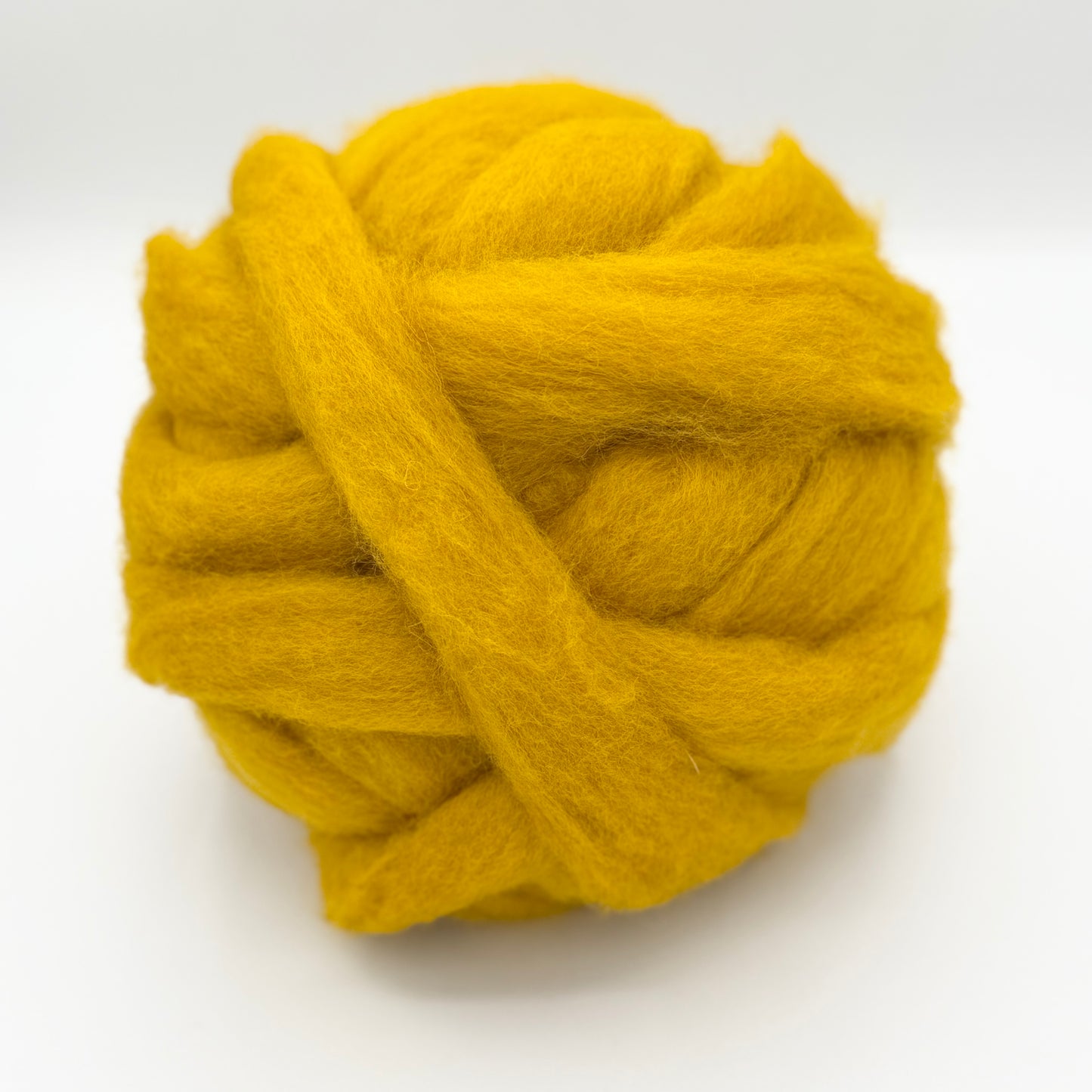 Paradise Fibers Solid Colored Carded Corriedale Sliver - Mustard