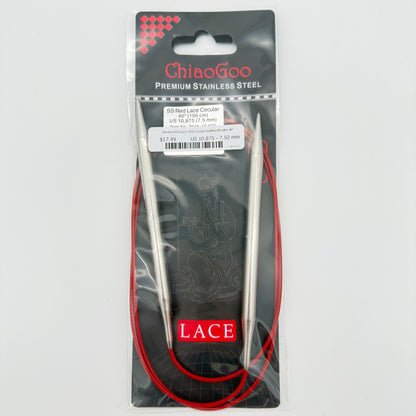 ChiaoGoo Red Lace Steel Circular Knitting Needles 32"