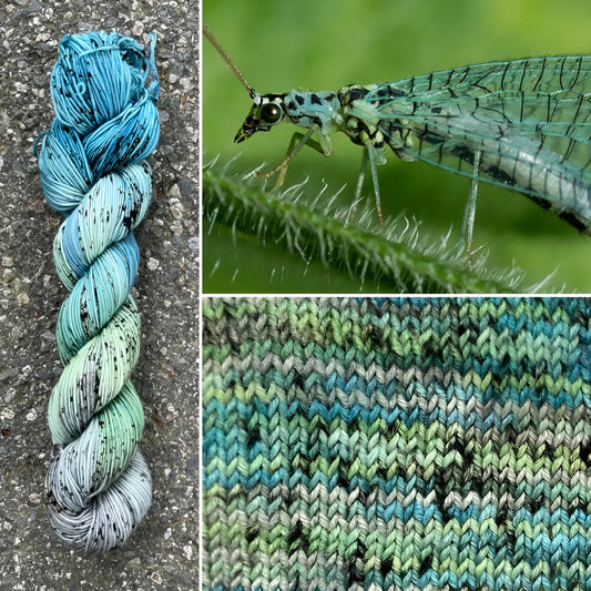 Green Lacewing - Merino/Nylon Alder Fingering Yarn - Round Mountain Fibers
