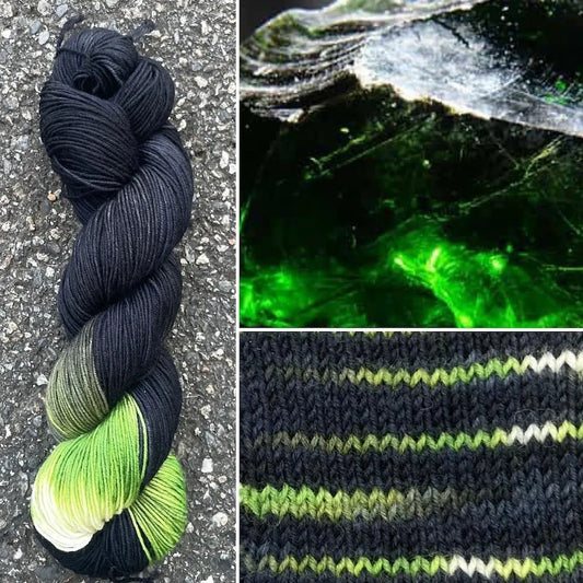 Green Obsidian - Merino/Nylon Alder Fingering Yarn - Round Mountain Fibers