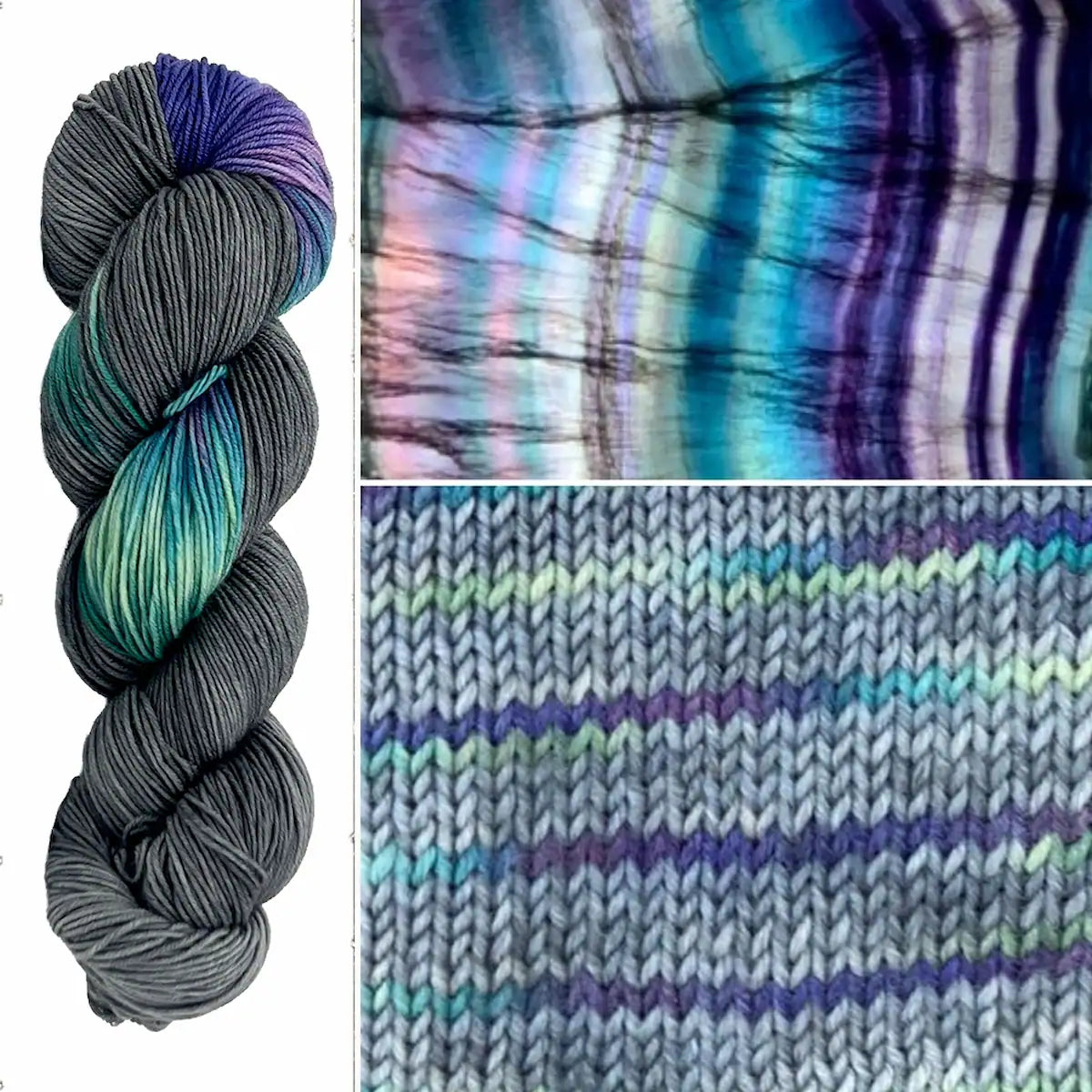 Green Banded Fluorite - Merino/Nylon Alder Fingering Yarn - Round Mountain Fibers