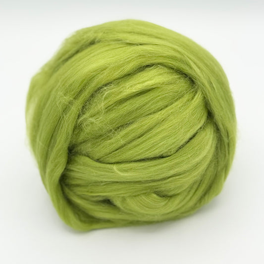 Green Tussah Silk Roving - Caipirinha