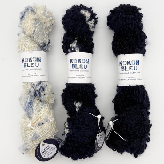 KOKON BLEU Slubby Mohair Yarn
