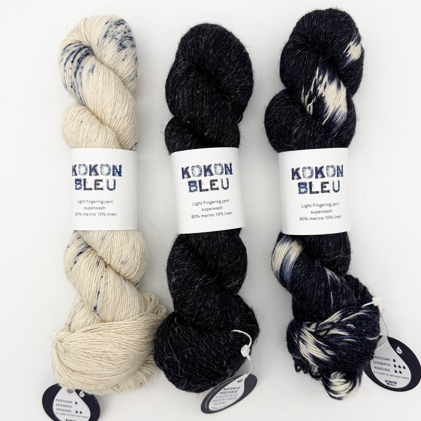 KOKON BLEU Merino Linen Fingering Yarn