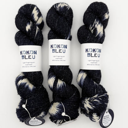 KOKON BLEU Merino Linen Fingering Yarn