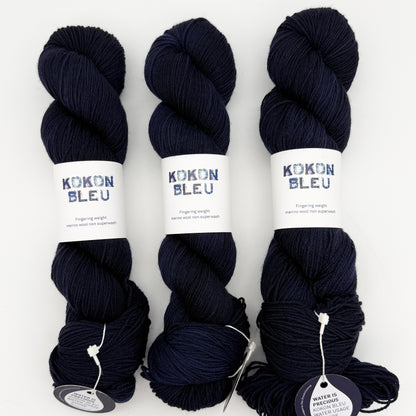 KOKON BLEU Organic Merino Non-Superwash Fingering Yarn