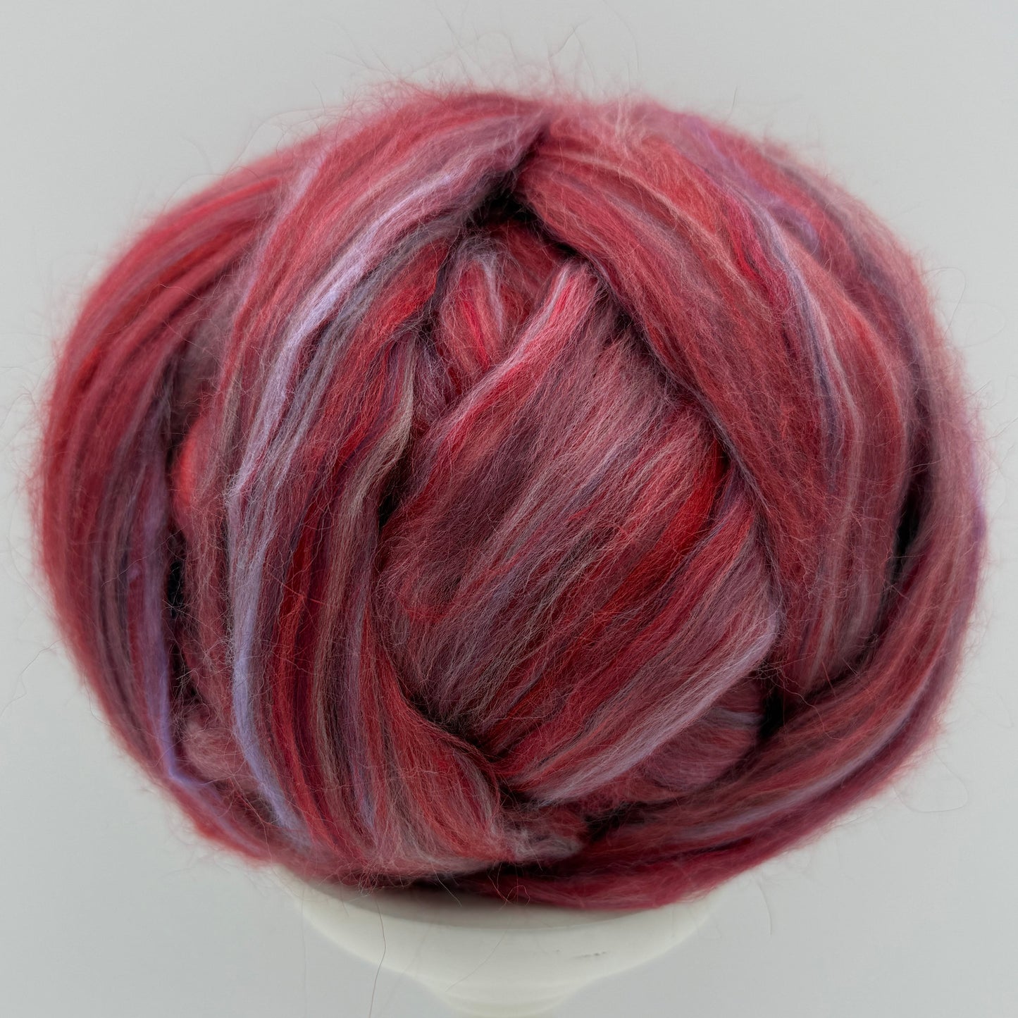 Fortitude Wool/Silk/Mohair Roving Blend - Crimson Valor