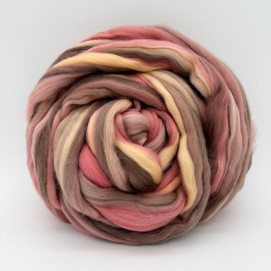 Paradise Fibers Extrafine Multi-Colored Merino Top- Rosewood