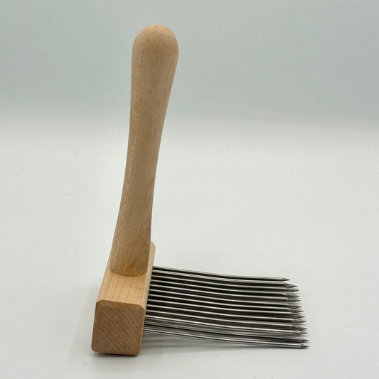 Maple Double Row Wool Combs with Stainless Steel Tines