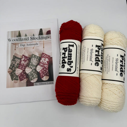 Woodland Christmas Stocking Kit: Big Animals - Makes 1 Stocking color Classic Christmas Red