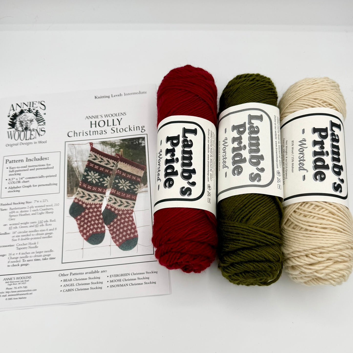 Holly Christmas Stocking Kit- Makes 1 Stocking