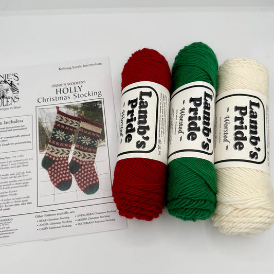 Holly Christmas Stocking Kit- Makes 1 Stocking color Classic Christmas