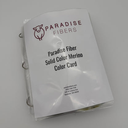 Paradise Fibers Dyed Merino Color Card