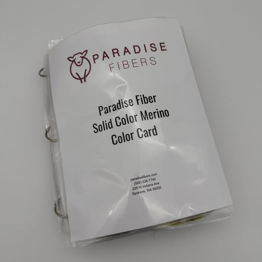 Paradise Fibers Dyed Merino Color Card