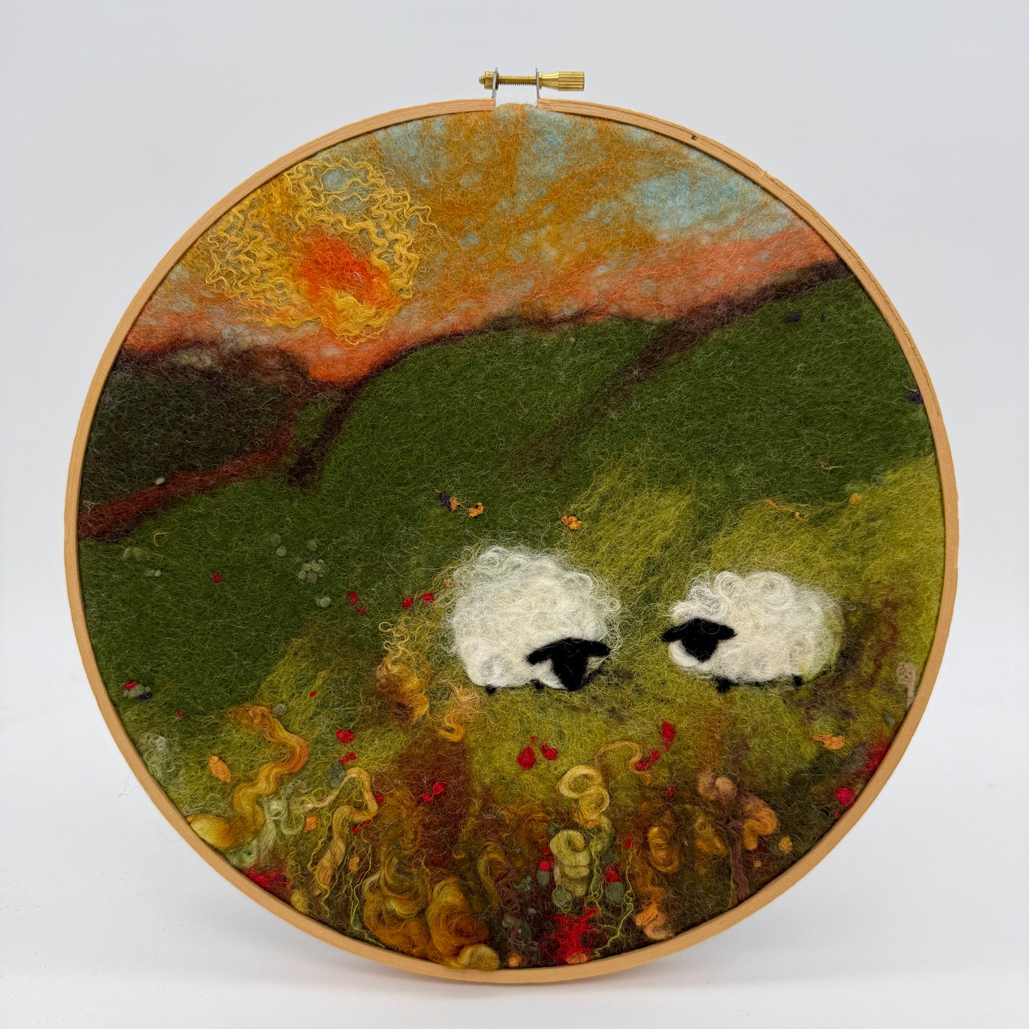Wet Felting with Abbie | Sheep Landscape Wall Hanging