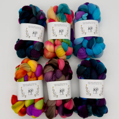 HMLLOYD MERCANTILE LLC Spokane Themed Hand Dyed Roving Fiber Braids