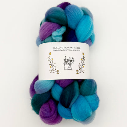 HMLLOYD MERCANTILE LLC Spokane Themed Hand Dyed Roving Fiber Braids