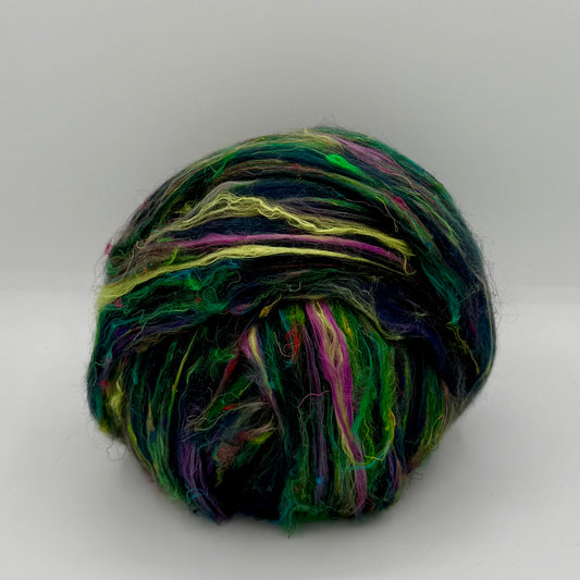 Aurora Borealis Fiber Blend - Merino, Mulberry Silk & Sari Silk | Paradise Fibers