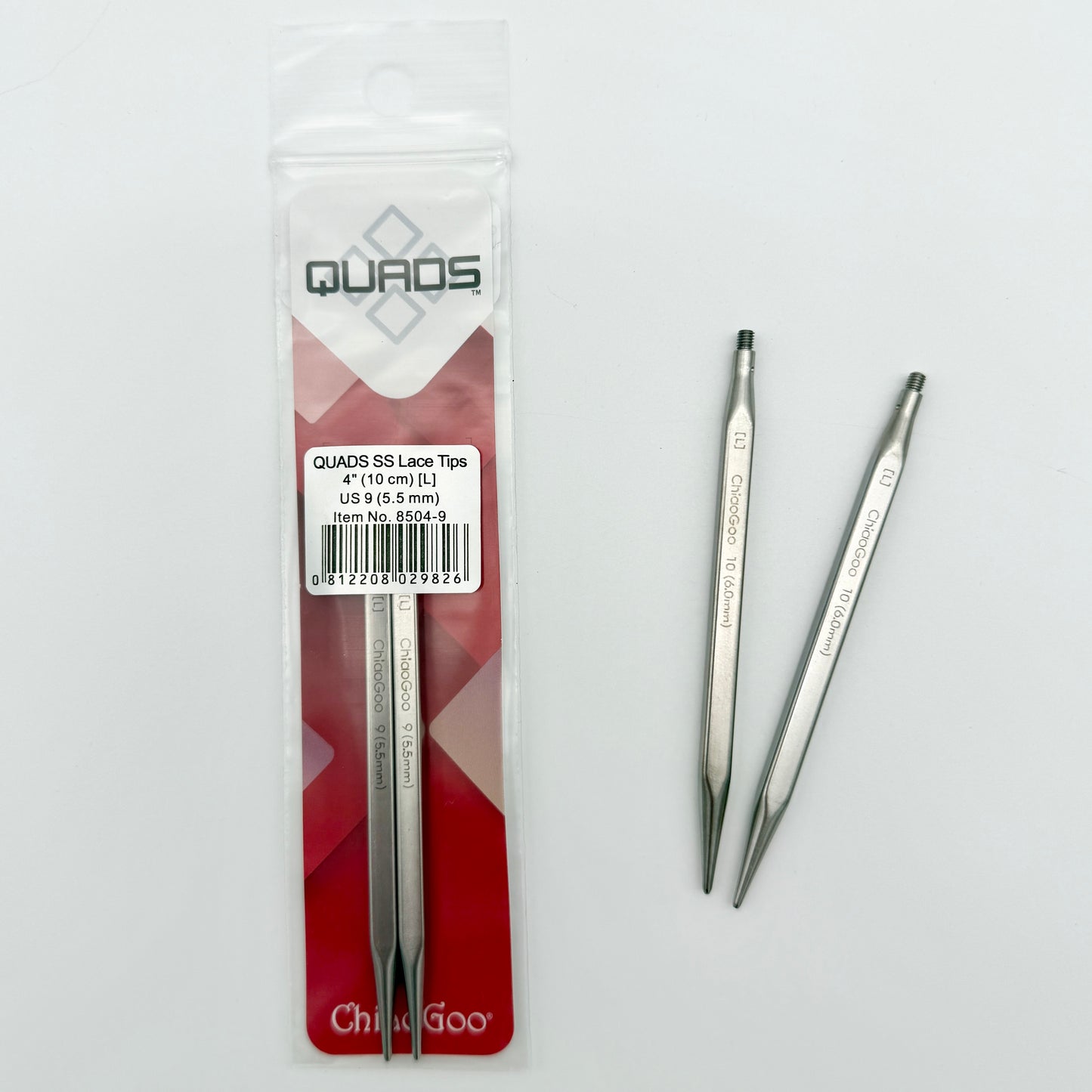 ChiaoGoo Quads 4" Square Interchangeable Knitting Needle Tips