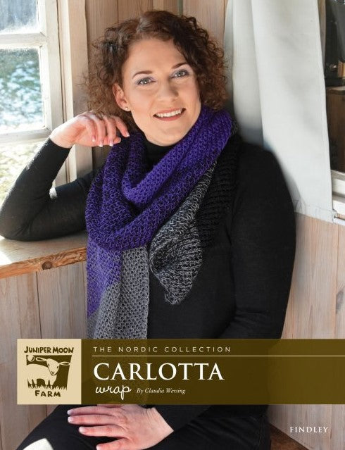 Juniper Moon Carlotta Wrap scarf on model