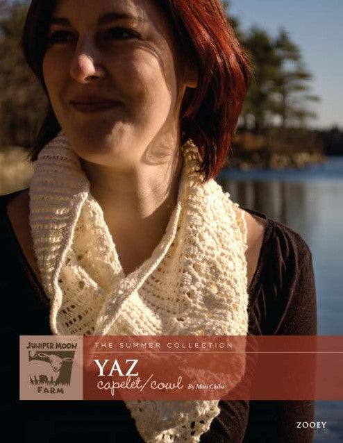 Woman wearing Juniper Moon Yaz Capelet Cowl