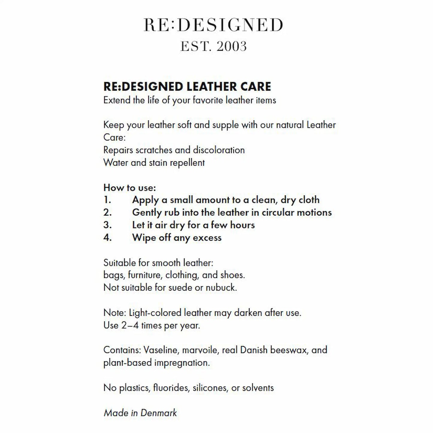 RE:DESIGNED Leather Care Tin