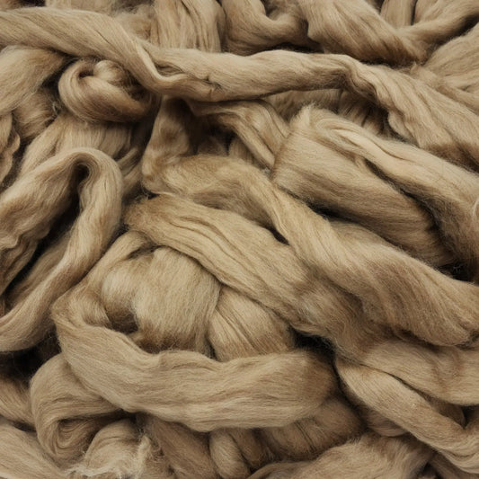 Superfine Natural Undyed Yak Top - Light Brown