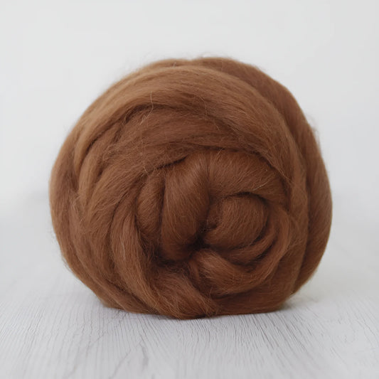 Superfine Natural Undyed Alpaca Top - Mid Brown