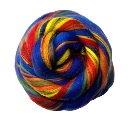 Multi Colored Merino Wool Top Northern Lights - Rainbow