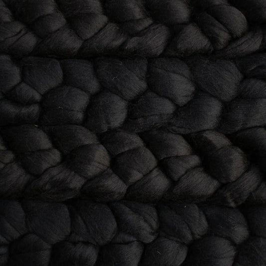 Black 195 - Malabrigo Nube Roving Fiber Braid