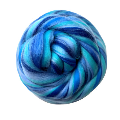 Multi Colored Merino Wool Top Northern Lights - Tranquil