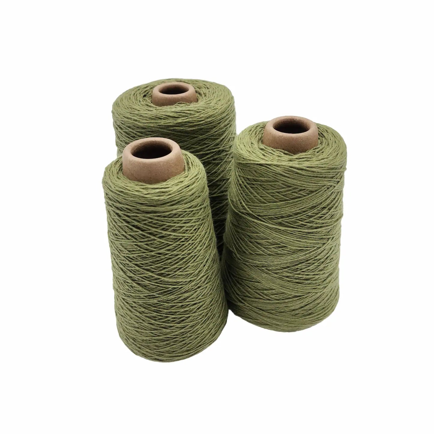8/4 Cotton Weaving Yarn - Olive | Unmercerized Cones by Lofty Fiber