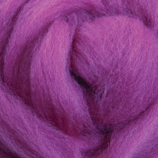 Ashford Solid Colored Corriedale Sliver - Orchid