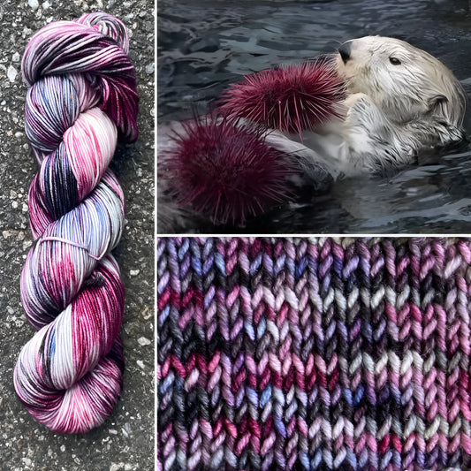 Otter With Sea Urchin - Merino/Nylon Alder Fingering Yarn - Round Mountain Fibers