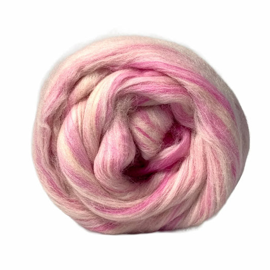 Pressed Pink Merino, Shetland, & Bio-Nylon Roving Blend | Paradise Fibers