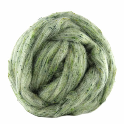 Moss Wool & Viscose Tweed Roving Fiber Blend