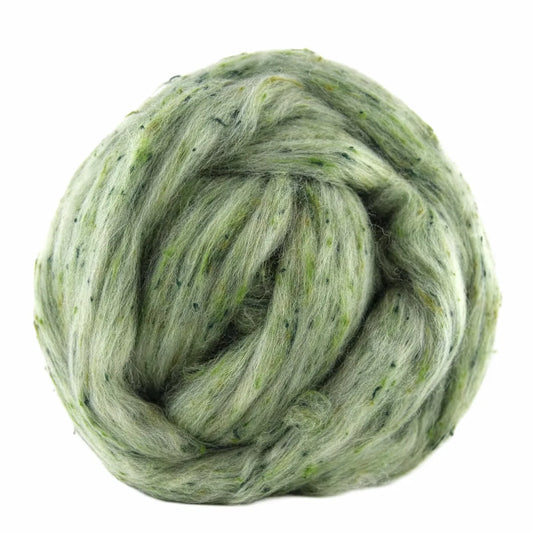 Moss Wool & Viscose Tweed Roving Fiber Blend