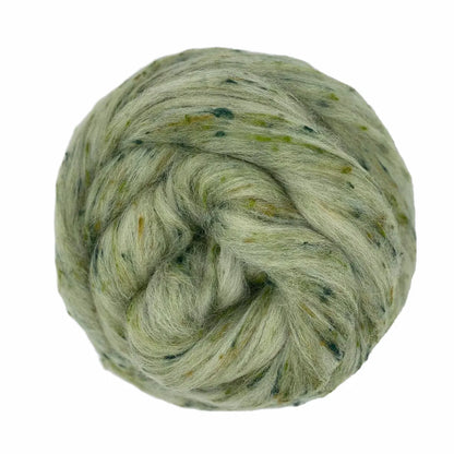 Moss Wool & Viscose Tweed Roving Fiber Blend
