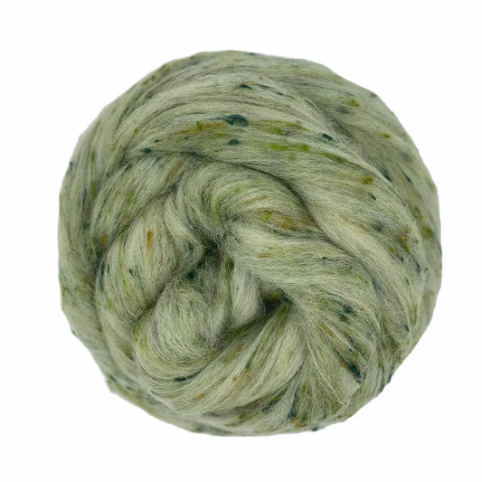 Moss Wool & Viscose Tweed Roving Fiber Blend