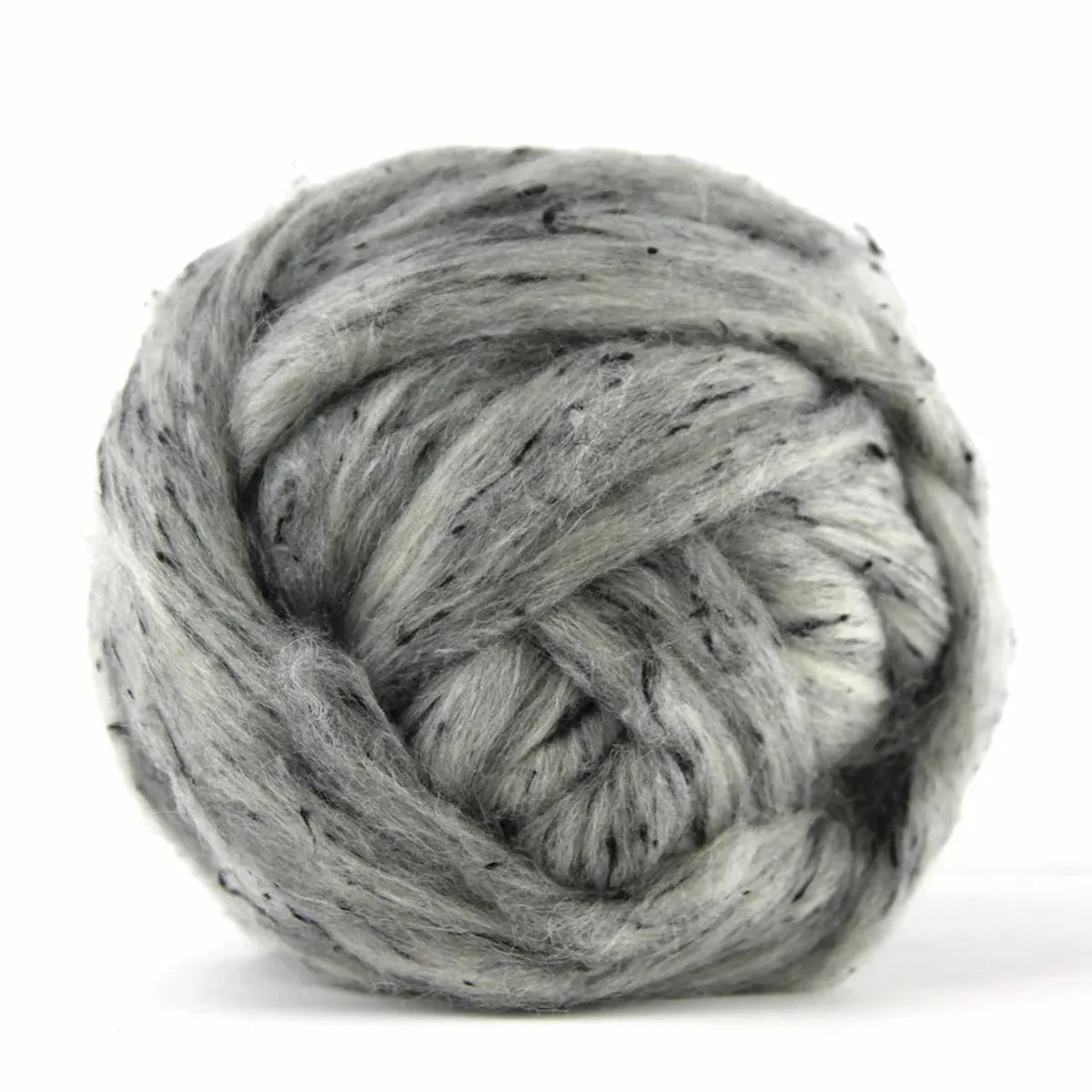 Railway Grey Wool & Viscose Tweed Roving Fiber Blend