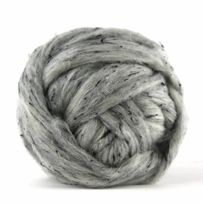 Railway Grey Wool & Viscose Tweed Roving Fiber Blend