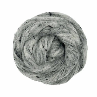 Railway Grey Wool & Viscose Tweed Roving Fiber Blend