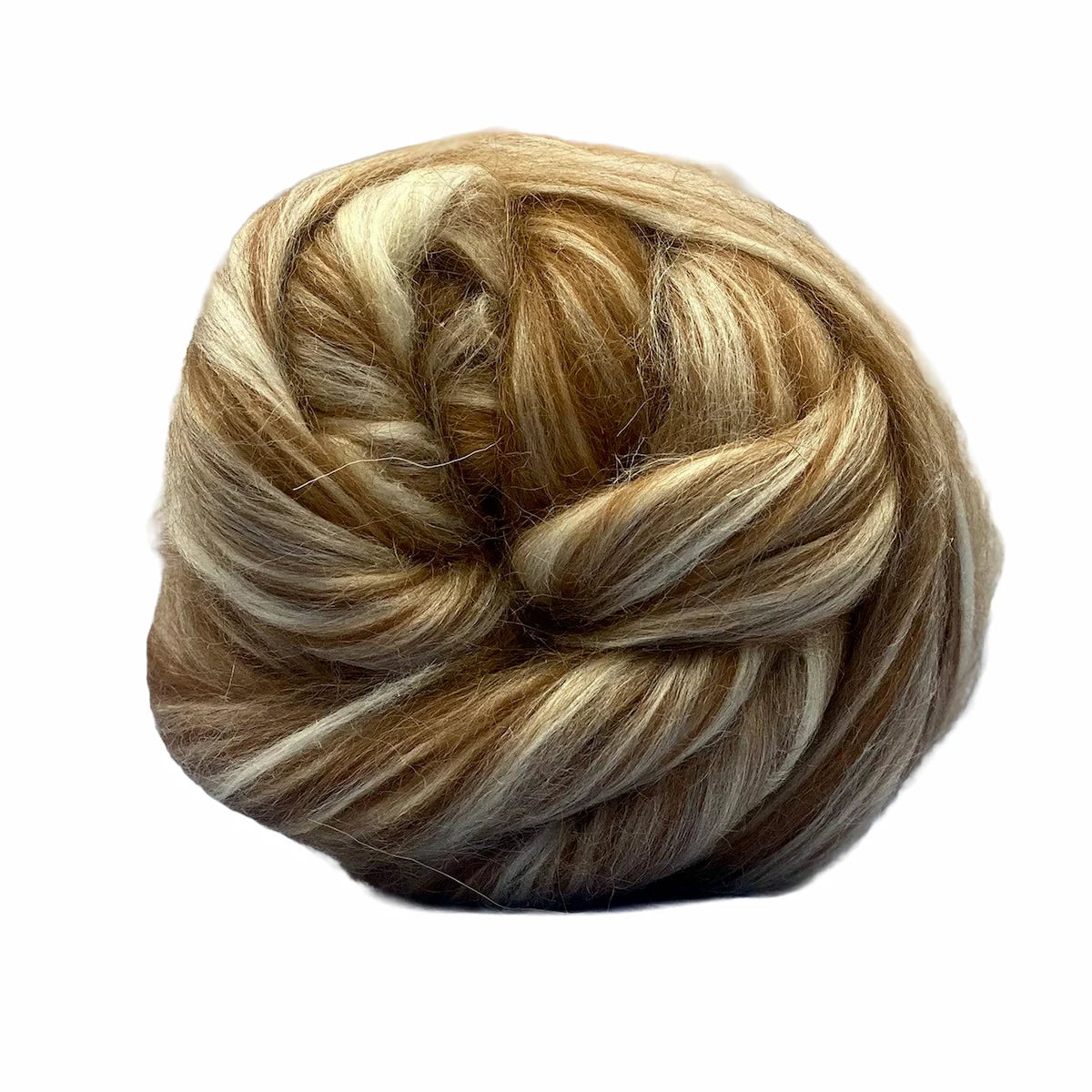 Light Brown - Alpaca/Tussah Silk Fiber Top Blend