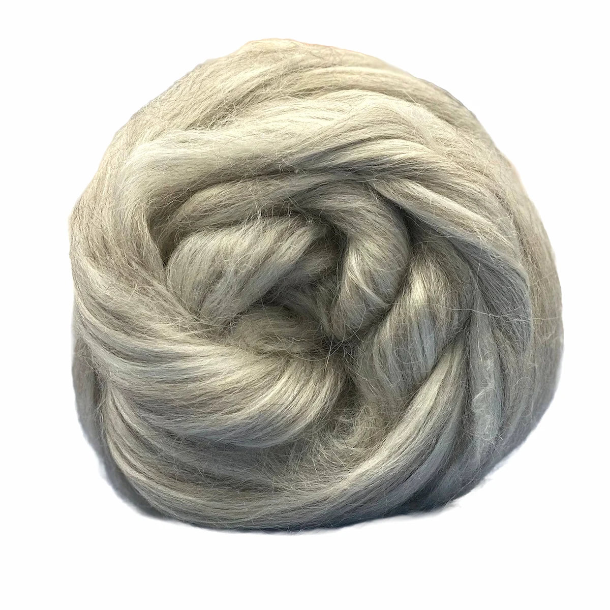 Grey - Alpaca/Tussah Silk Fiber Top Blend