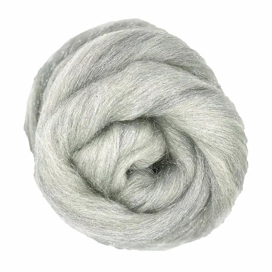 Glitter White/Silver Fiber Blend - Merino & Stellina | Paradise Fibers