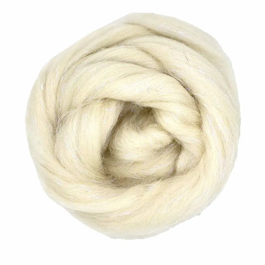 Glitter White/Violet Fiber Blend - Merino & Stellina | Paradise Fibers
